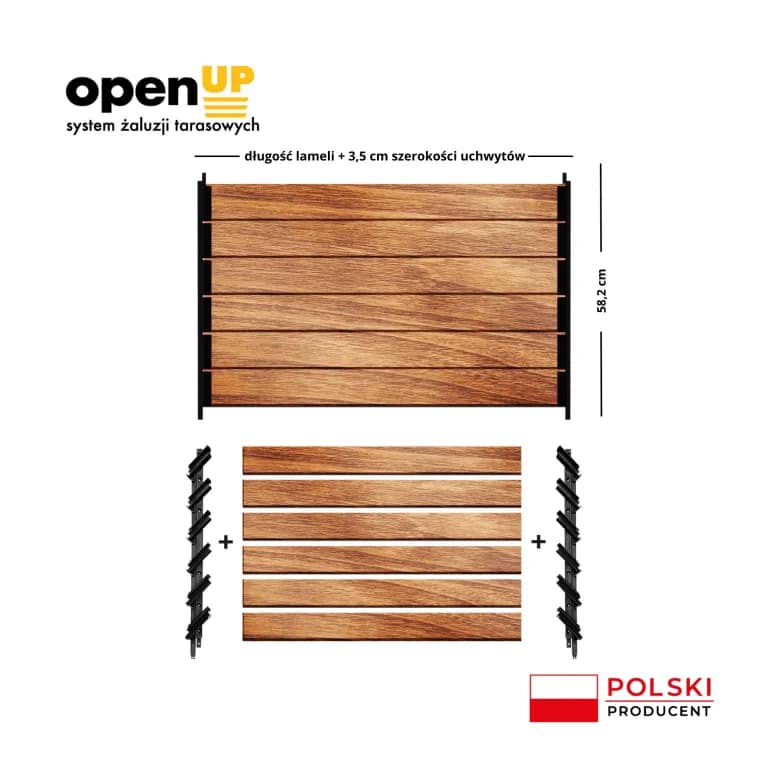 Ruchome lamele ALUMINIOWE DREWNOPODOBNE PIONOWE - obrazek 3